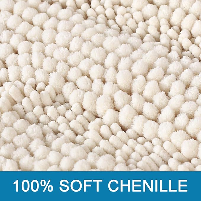 H.VERSAILTEX Bath Rugs for Bathroom Non Slip Bath Mats Extra Thick Chenille - Image 3