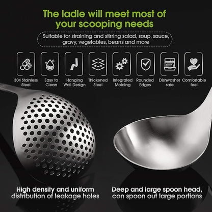 Patelai Hot Pot Slotted Ladle Set Stainless Steel Soup Ladle Strainer Scoops - Image 5