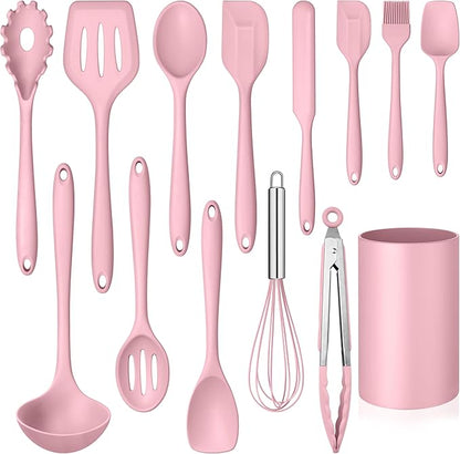 LIANYU 14 Pcs Kitchen Utensils Set, Silicone Cooking Utensils Spatula Set by LIANYU