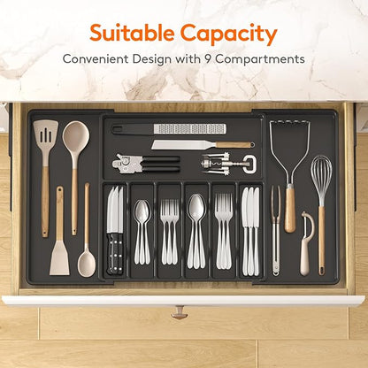Lifewit Silverware Drawer Organizer, Expandable Utensil Tray - Image 3