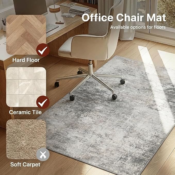 48"x72" Office Chair Mat for Hardwood Tile Floor, Under Desk Carpet Protector - Image 5