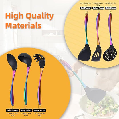 Kitchen Utensils Set, Large Non-stick Silicone Cooking Utensils Set 6 Pcs - Image 5