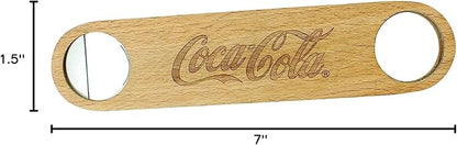 Tablecraft Coca-Cola Wood & Metal Flat Bottle Opener - Image 2