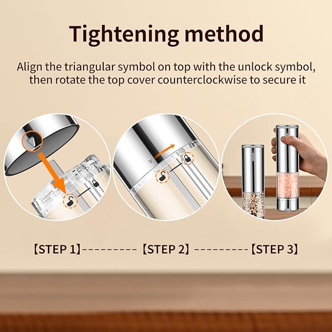 Rechargeable Salt & Pepper Grinder Set - Image 4