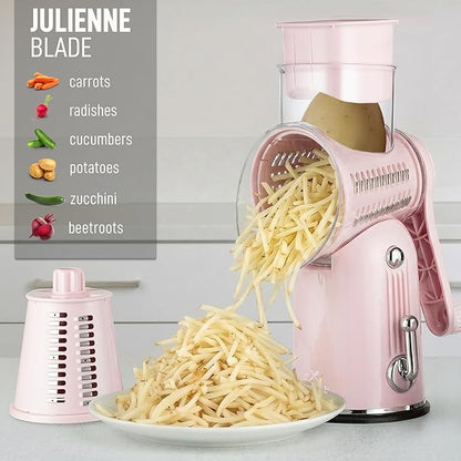 Zulay Kitchen Rotary Cheese Grater 5 Blade Cheese Shredder - Image 7
