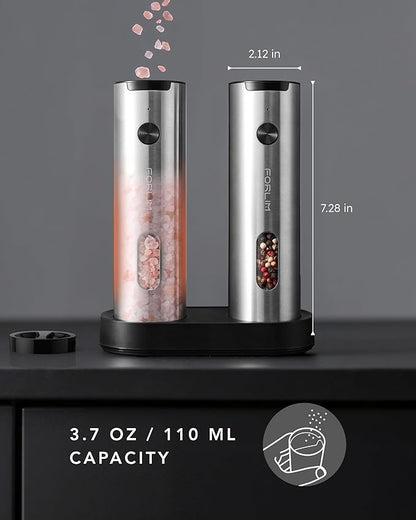 FORLIM Electric Salt and Pepper Grinder Set Rechargeable, Auto Salt and Pepper - Image 6
