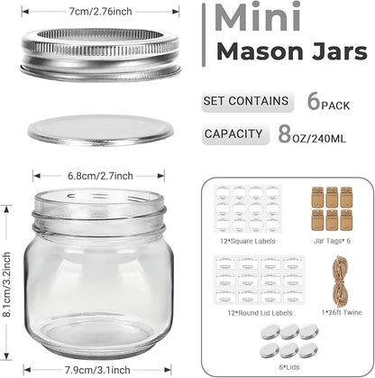 Eathtek Small Mason Jars 8oz/240ml - Image 2
