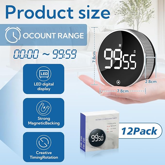 12 Pack Digital Kitchen Timer - Image 3