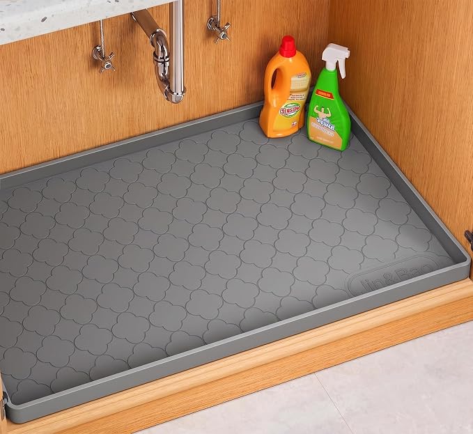 Jin&Bao Waterproof Under Sink Mat 25" x 19", Thick Silicone Mat Cabinet by Jin%26Bao