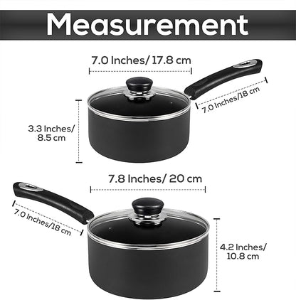 Utopia Kitchen Nonstick Stock Pot Saucepan Set - Image 2