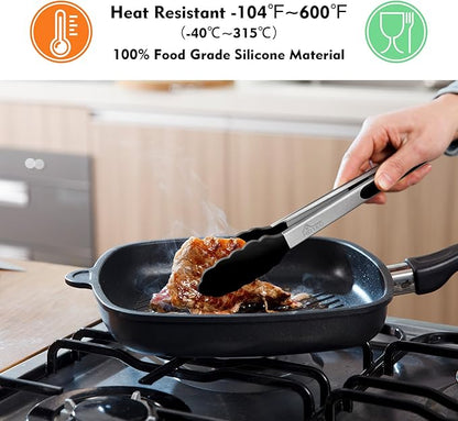 HOTEC Premium Stainless Steel Locking Kitchen Tongs - Image 2