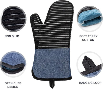 Yutat Oven Mitts, Pot Holders Set of 4 Made - Image 3