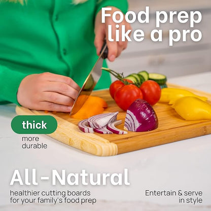 GREENER CHEF 12 Inch Small Bamboo Cutting Board - Image 4