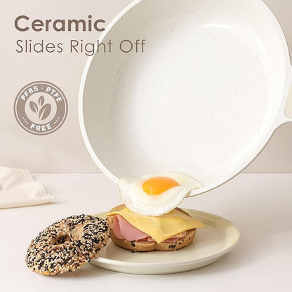 SENSARTE Ceramic Frying Pan Nonstick 9.5-Inch, Healthy Non Toxic Skillet - Image 2