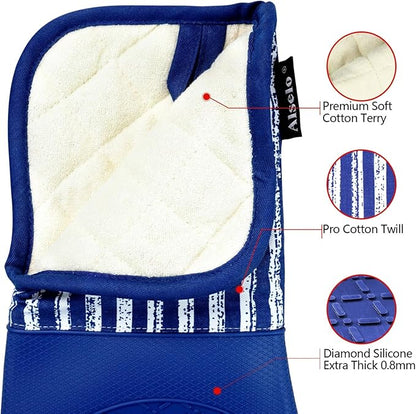 Alselo Silicone Oven Mitts Heat Resistant 932℉ - Image 3