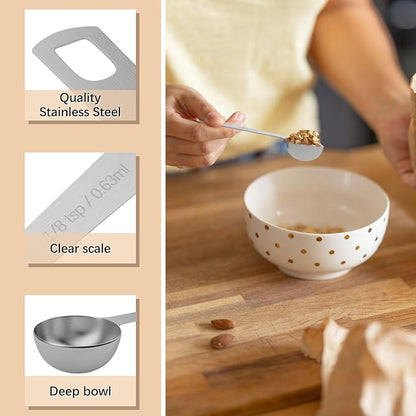 5PCS 1/8tsp Single Measuring Spoon, Stainless Steel Individual Teaspoons Only - Image 3