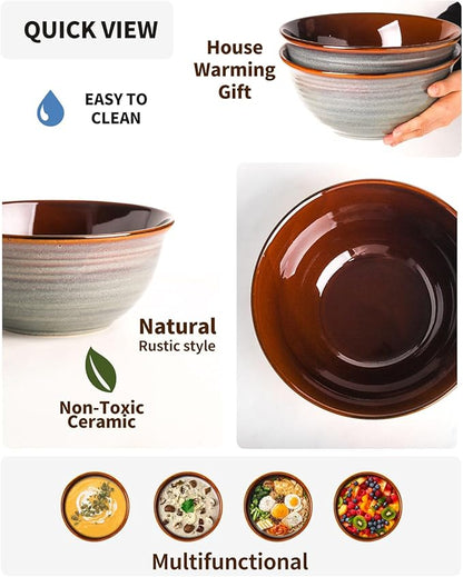 Hasense Serving Bowls, 84 Ounce Ceramic Serving Dishes - Image 4