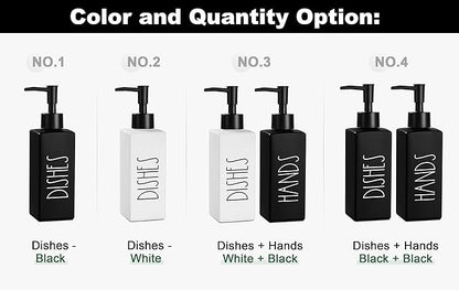 Hand and Dish Soap Dispenser Set, Matte Black Dish Dispenser Bottle - Image 7