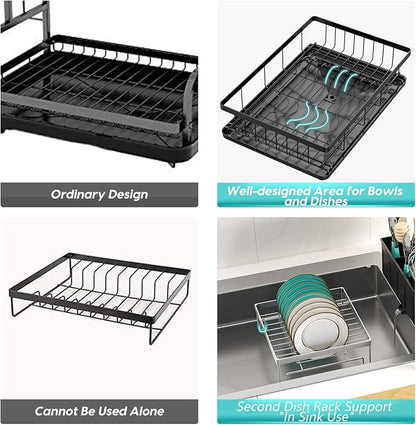 MERRYBOX Dish Racks for Kitchen Counter, 2025 Upgrade Large Sink Dish Drying - Image 4