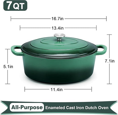 E-far 7QT Oval Dutch Oven Pot - Image 2