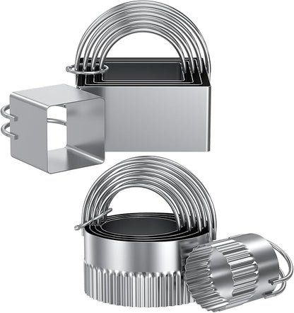 Biscuit Cutter Set of 10 pcs, Square and Fluted Cookie Cutter Set by Unknown