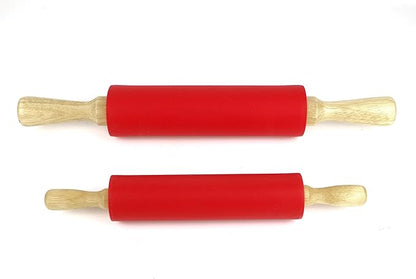 Silicone Rolling Pin for Baking Non-stick Rolling Pin Dough Roller Wooden - Image 5