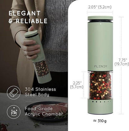 Flendy Electric Salt and Pepper Grinder Set Rechargeable, Automatic Salt and - Image 3