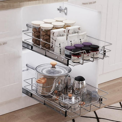 Pull Out Cabinet Organizer 14" W X 17" D, Slide Out Drawers - Image 5
