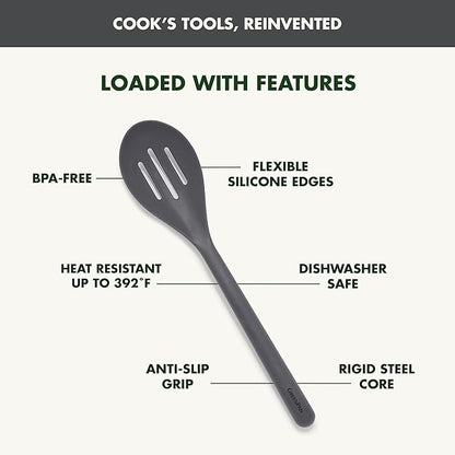 GreenPan Silicone Slotted Spoon, Cooking Kitchen Utensil, Mixing Stirring - Image 4