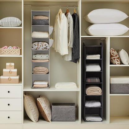 YOUDENOVA Hanging Closet Organizer and Storage, 6-Shelf Closet Hanging Storage - Image 4