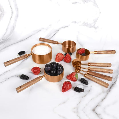 Collection 8 Piece Rose Gold Measuring Cups Set and Measuring Spoons - Image 7