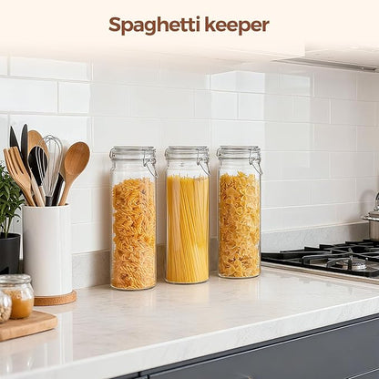 ComSaf 3-Pack 68oz 13-Inch Tall Glass Pasta Containers - Image 6