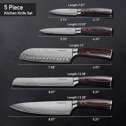 5 Pcs Chefs Kitchen Sharp Knife Set - Image 3