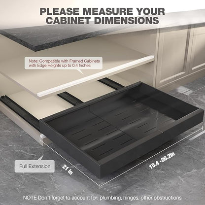 Seinloes 4 Pack Pull Out Cabinet Organizer 21" Deep, Full Extension 3 Slide - Image 6