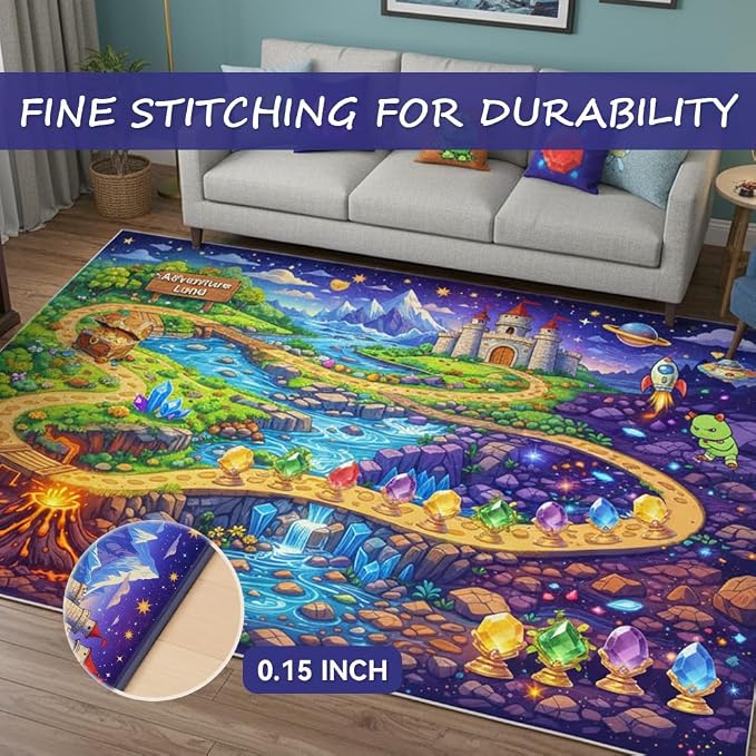5x7ft Fantasy Adventure Play Rug - Image 3