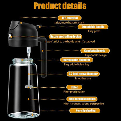 Oil Sprayer for Cooking 2 in 1 Olive Dispenser Bottle 16oz/470ml Kitchen - Image 3
