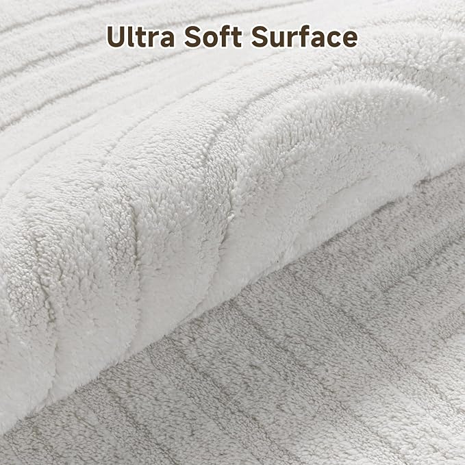 Pauwer 6x9 Washable Area Rugs for Living Room Modern White Solid Color Soft - Image 3