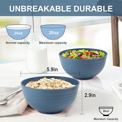Wheat Straw Bowls for Kitchen 26 OZ - Image 2