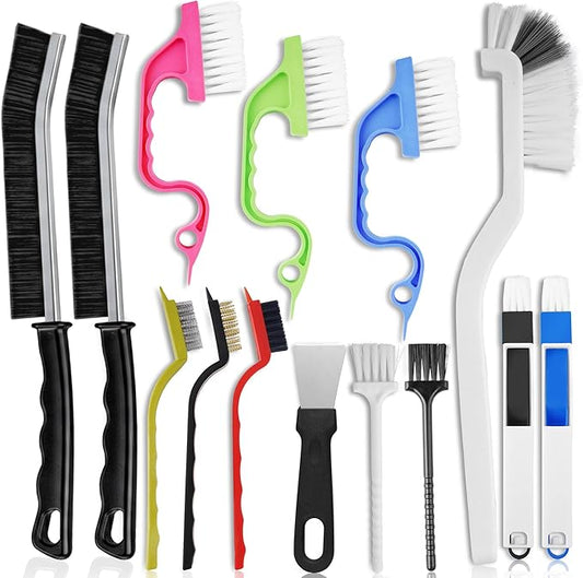 14 Pcs Crevice Cleaning Brush Set – Hard Bristle Cleaning Tools by Unknown