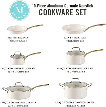 Martha Stewart Lockton Premium Non stick Non Toxic PFA Free Ceramic Interior 10 - Image 2