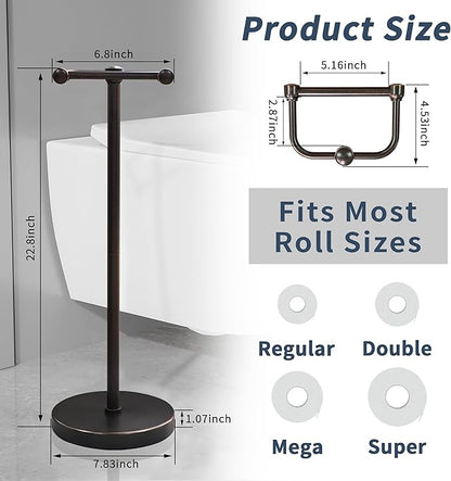 RARXTR Toilet Paper Holder Stand, Post Pivoting Design Free Standing Toilet - Image 6