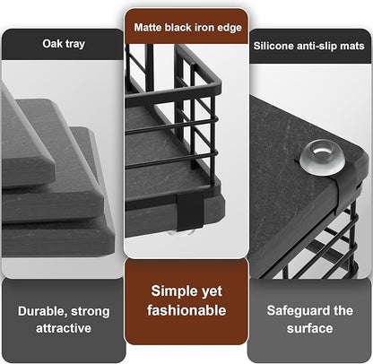 Wican Slate Guest Towel Holder Tray - Image 5