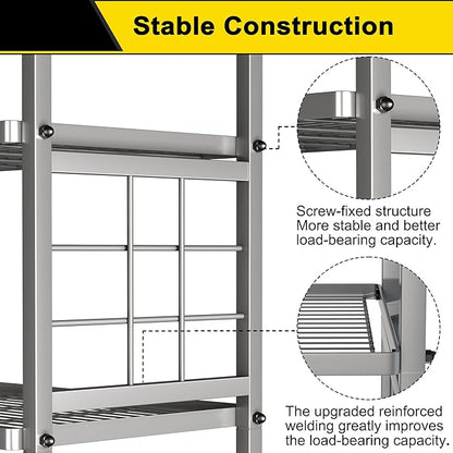 GIOTORENT 6-Wire Standing Storage Shelf, Metal Shelving Unit Pantry Rack - Image 7