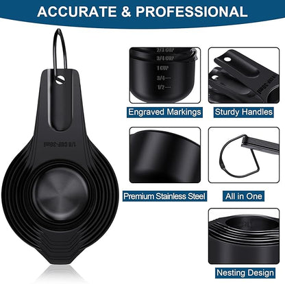 Wildone Black Measuring Cups & Spoons Set of 21 - Image 2