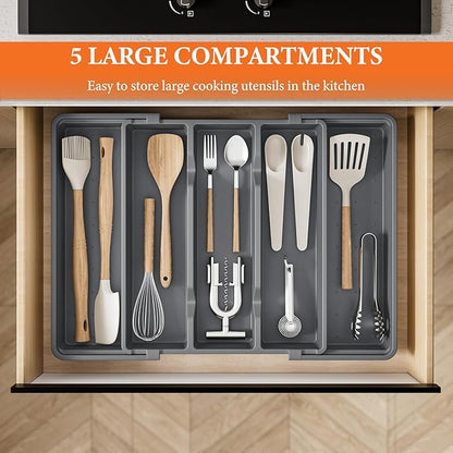 Silverware Organizer, Expandable Utensil Drawer Organizer - Image 3