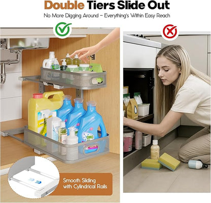 2 Pack 21.3IN-Depth Under Sink Organizer - Image 3