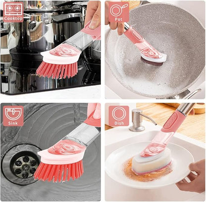 Dish Cleaning Brush, Soap Dispensing Dish Brush Set - Image 7