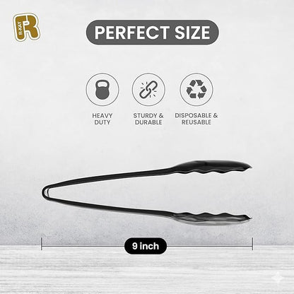 12 Pack 9 Inch Large Plastic Serving Tongs - Image 5