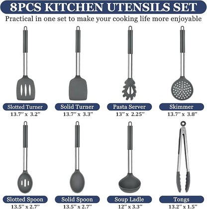 TeamFar Kitchen Utensils, for Nonstick Cookware Frying Flipping Draining - Image 2