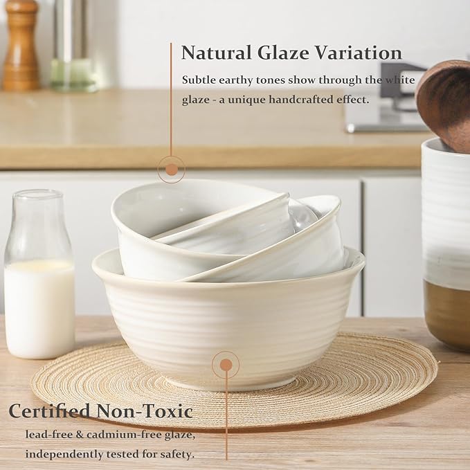 Hasense Mixing Bowls, Ceramic Serving Dishes - Image 7